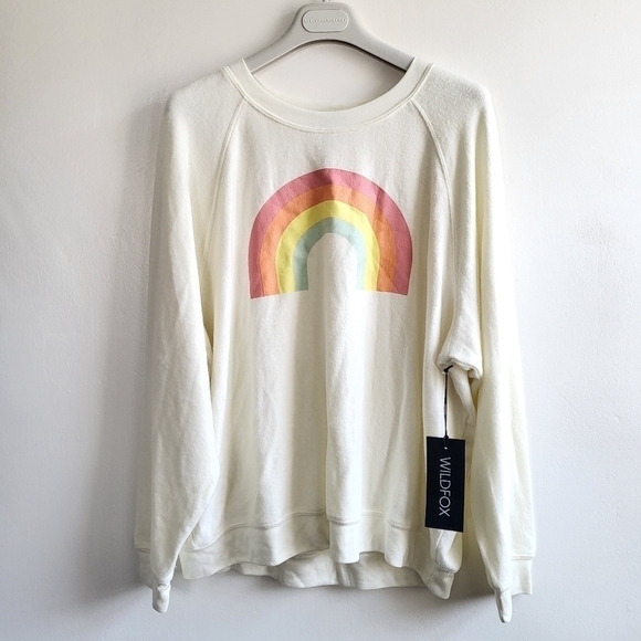 New Wildfox After The Rain Sommers Long Sleeve Pullover Sweatshirt NWT Large - Picture 11 of 15